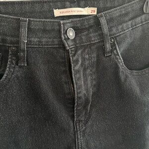 LEVI'S 721 Black High Rise Skinny Sparkle Jeans Women, black/metallic, W29 L30
